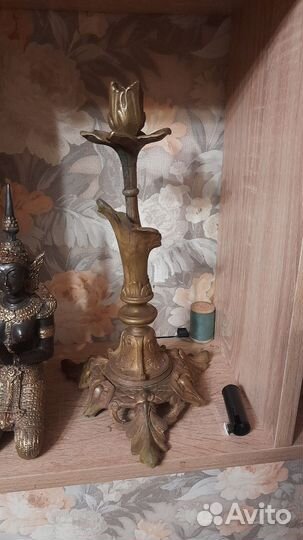 Старинный подсвечник бронза.19век