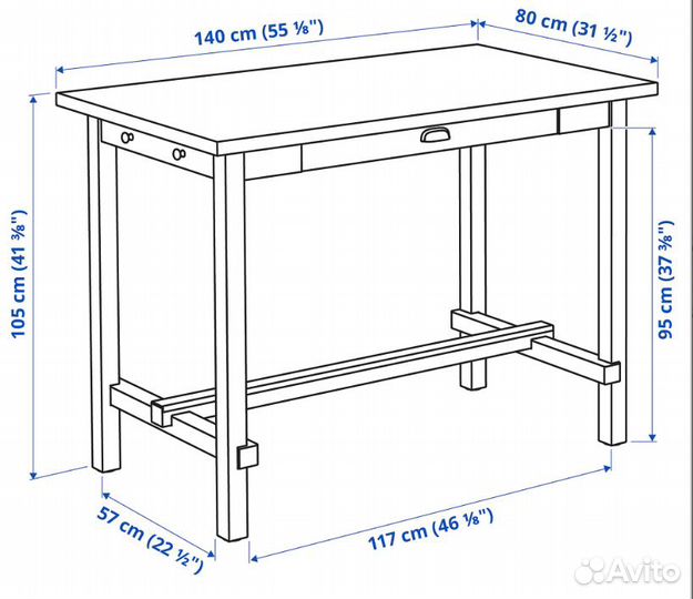 Стол барный IKEA Нордвикен