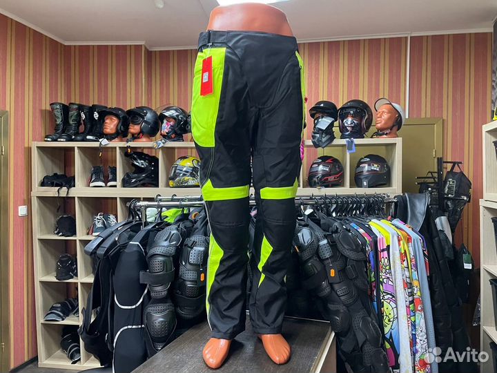 Мото штаны с защитой яркие мото кросс эндуро мото