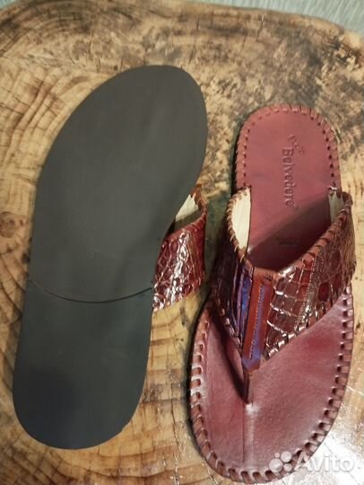 Studio Belvedere мужские шлепки из кожи крокодила