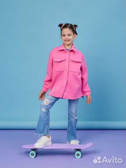 Рубашка для девочки тёплый футер, размеры 98-158