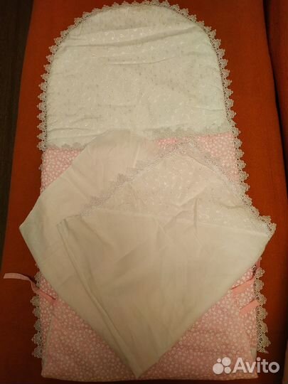 Конверт на выписку для девочки, уголок