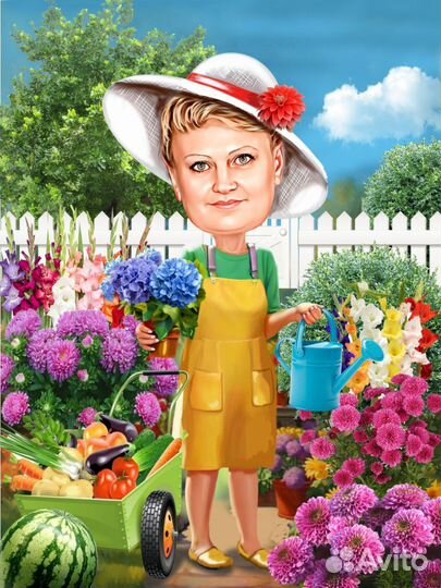 Шарж по фото на холсте