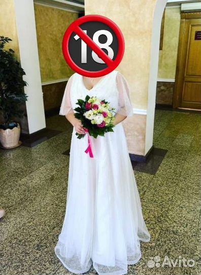 Свадебное платье 46 48 бу
