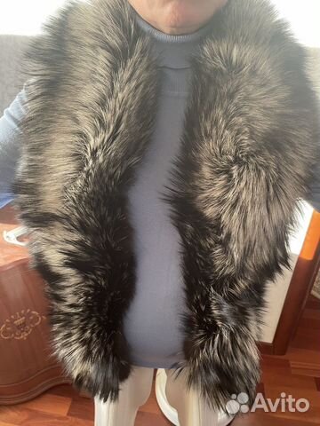 Меховой воротник чернобурка новый
