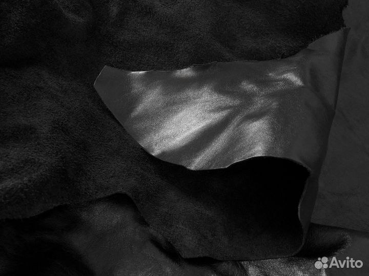 Шикарная кожа. Люкс. Натуральная шкура. Чёрная