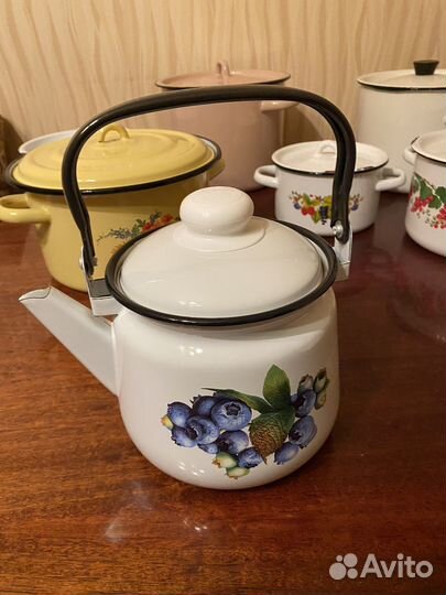 Чайник эмалированный СССР большой 2 литра