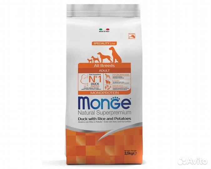 Корм Monge Speciality Line д/взрослых собак, 2,5кг