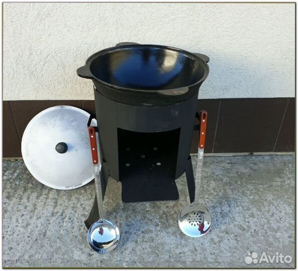 Казан 22л.чугунный+печь+шумовка+специи+рецепты