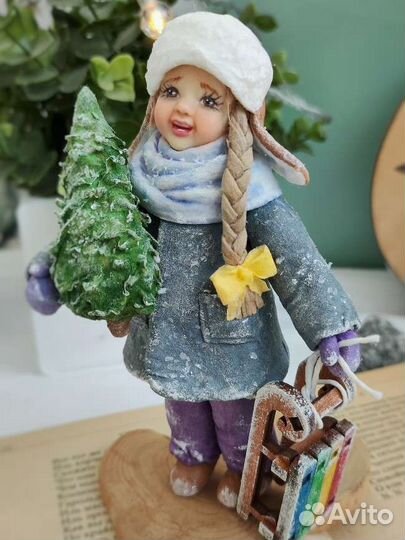 Ватная елочная игрушка