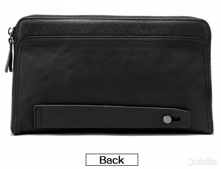 Клатч мужской новый в упак. натур. кожа 100 черн