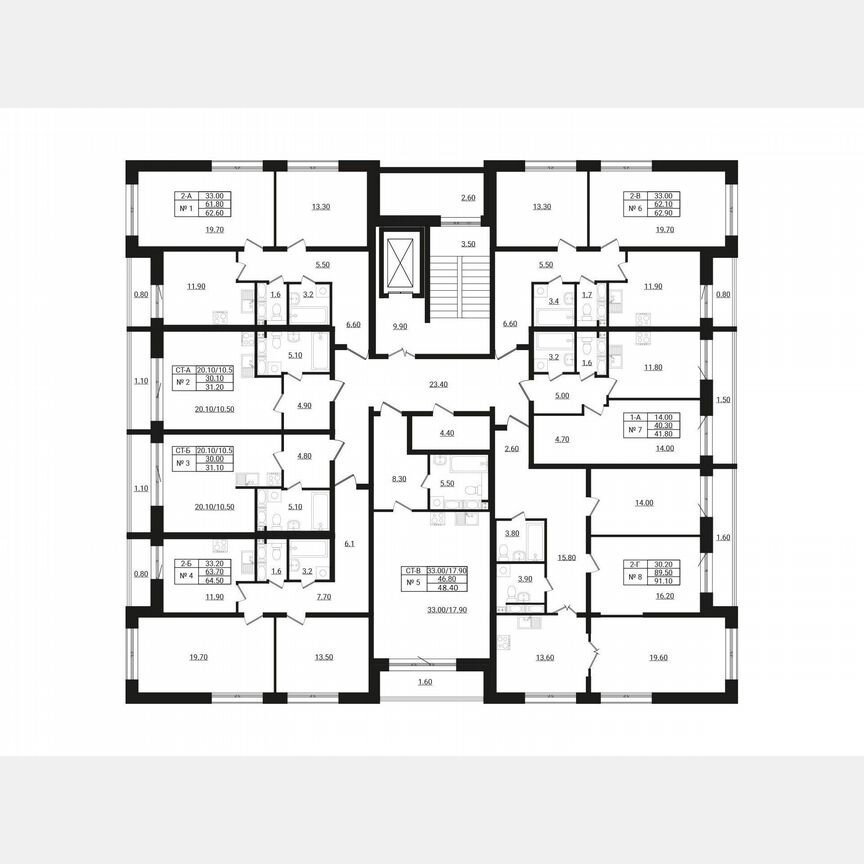 3-к. квартира, 89,5 м², 3/9 эт.