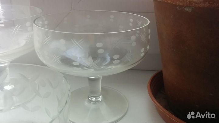 Раритет из СССР - Вазочки/креманки прозрачные набо