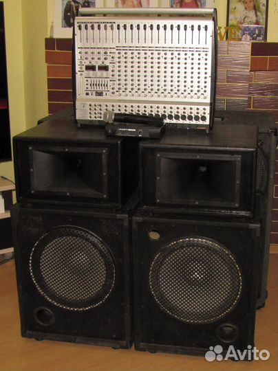 Колонки CM-Pro 1100W 4шт Активный микшер Микрофон