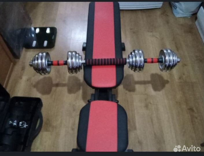 Гантели+ штанга,общая масса 30кг