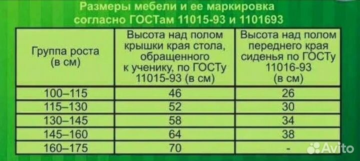 Растущая парта со стулом Школярик