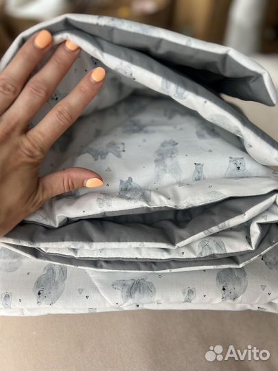 Новое Льняное одеяло 3-6лет (140х110)