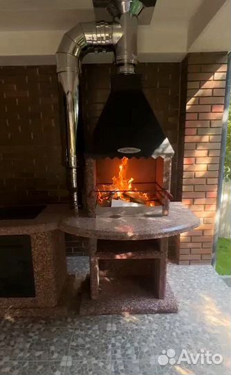 Модульная зона барбекю, мангальный комплекс, печь