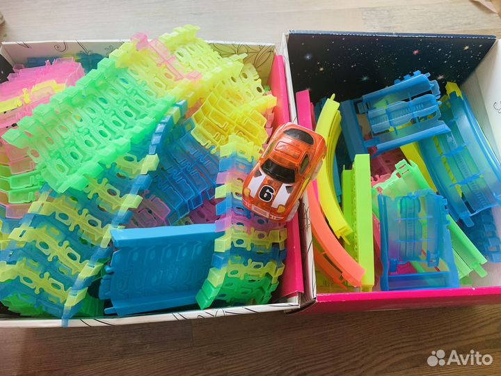 Гибкий трек 2 набора дороги и 2 машинки