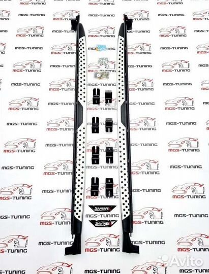 Пороги Hyundai Santa Fe 2018+ стиль BMW санта фе