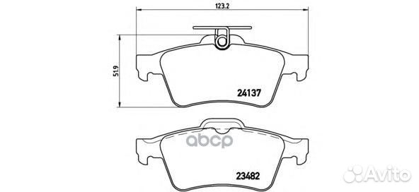 Колодки тормозные дисковые зад P59042 Brembo