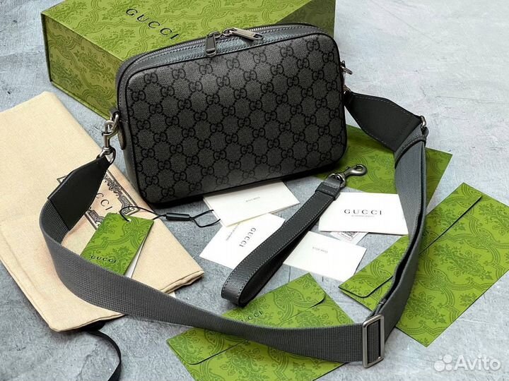 Сумка gucci натуральная кожа мужская