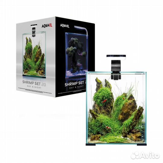 Aквариум aquael shrimp SET DAY&night 20 черный (19