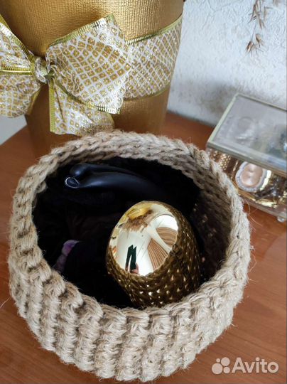 Корзина плетеная из джута