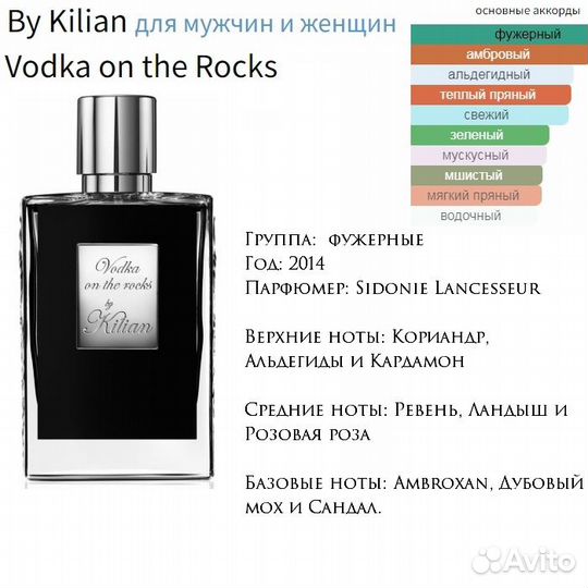 Kilian Vodka On The Rocks духи высокой концентр