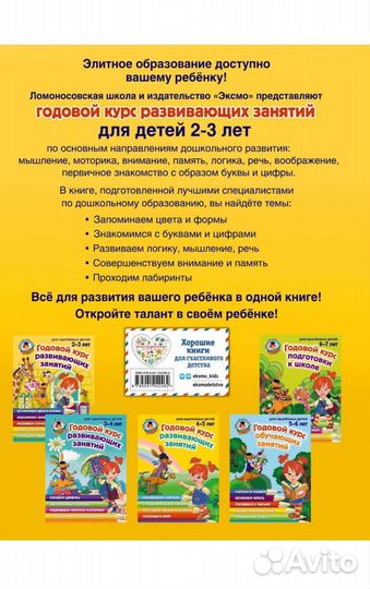 Годовой курс развивающих занятий 2-3 года