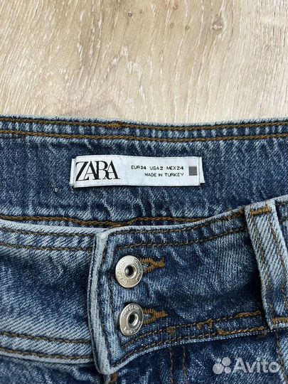 Джинсы zara 34 прямые