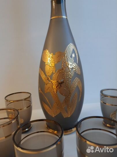 Чешский штоф с рюмками Богемия