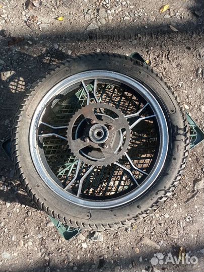 Колесо заднее,тормозной диск мопед альфа(ямасаки)