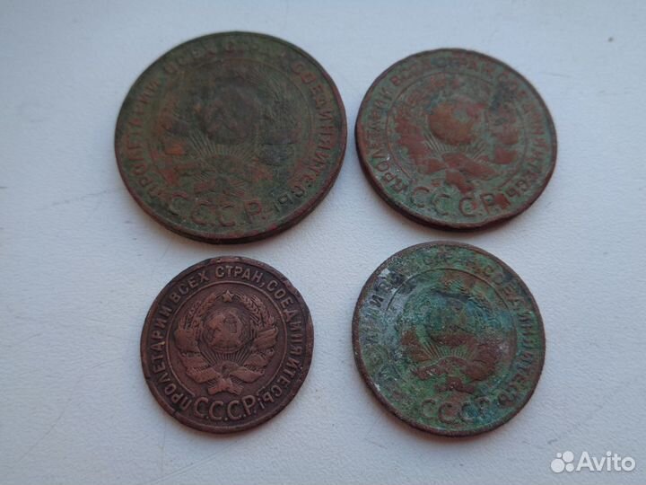1,2,3,5 копеек 1924 года-одним лотом