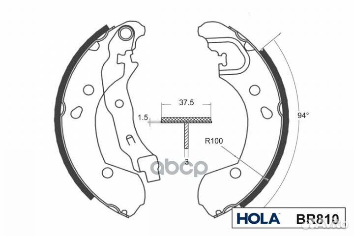 Колодки тормозные барабанные BR810 hola