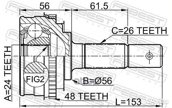 ШРУС 0110-009A48 0110-009A48 Febest