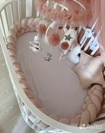 Бортики косичка в кроватку