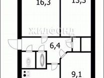 3-к. квартира, 57 м², 4/5 эт.