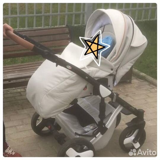 Бежевая коляска Mirelo Venezia 2в1