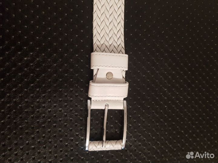 Ремень белый, Кожа