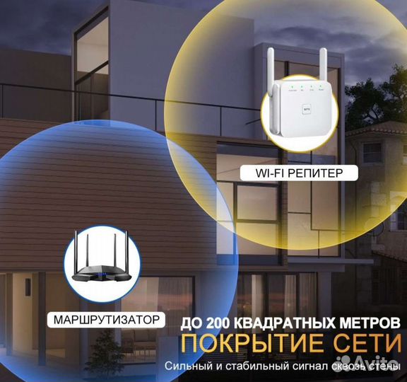 Усилитель wifi сигнала двухдиапазонный + LAN порт