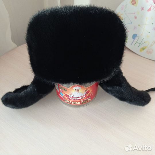 Мужская шапка зимняя с норковыми вставками