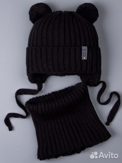 Демисезонная шапка и снуд русбубон 1,5-3 года