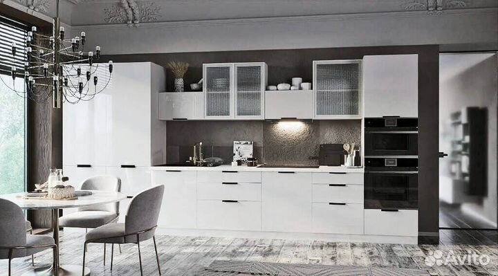 Кухня Аттика - кухня пластик белая