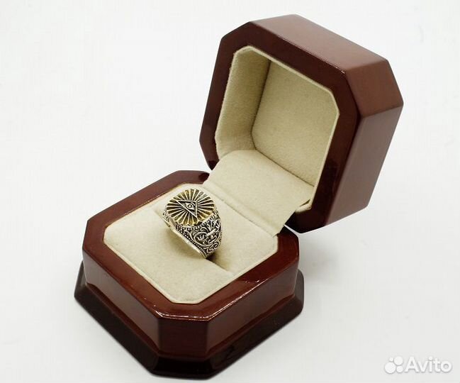 Масонская серебряная печатка Всевидящее Око