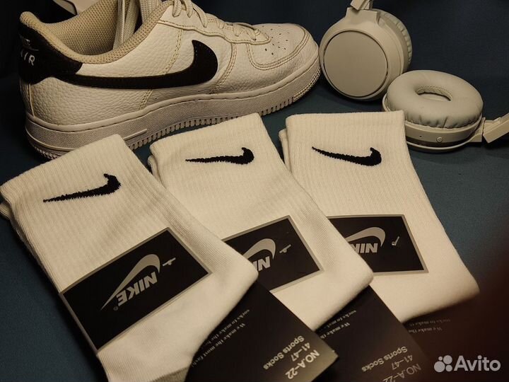 Носки nike высокие белые