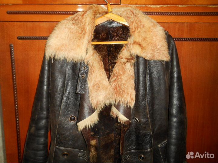 Женская дубленка кожаная 46р