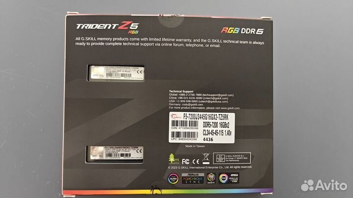 Оперативная память G.Skill Trident Z 5 RGB 7200Mhz