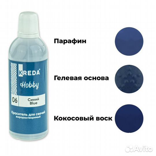 90 гр. Краситель синий для свечей, воска, косметик