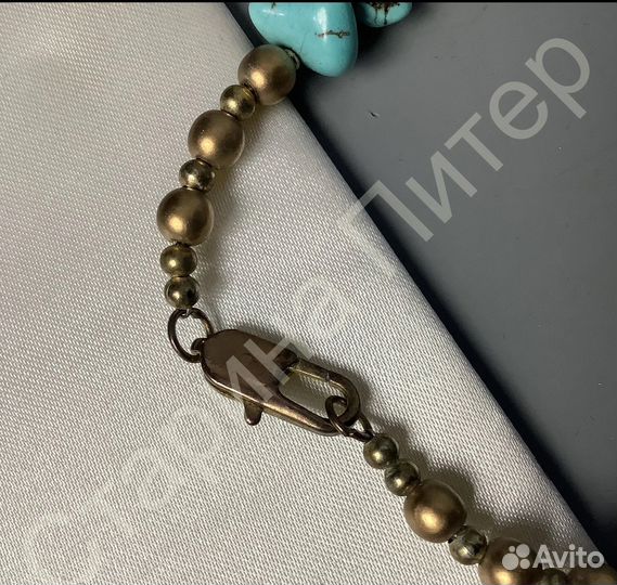 Бусы колье из камня натуральная бирюза